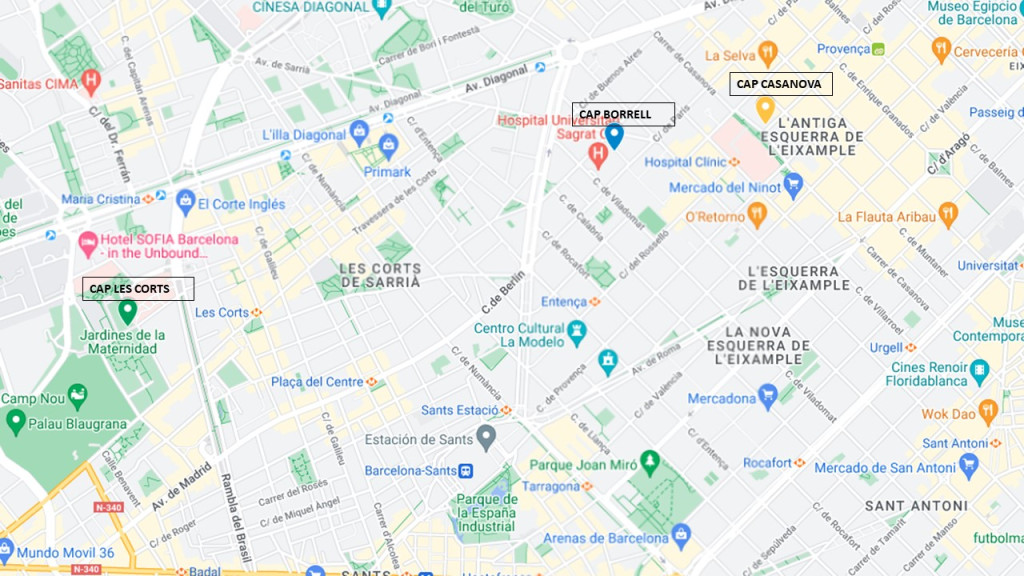 MAPA CENTRES